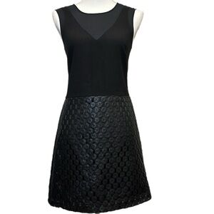 Banana Republic Black Coated Eyelet Lace Cocktail Dress Size 2 Petite